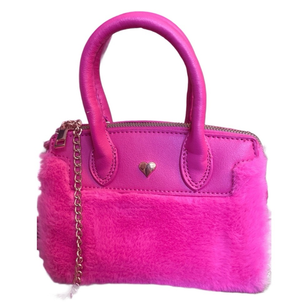 Pink Faux Fur Handbag
